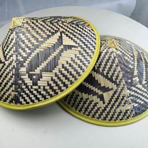 男士斗笠手工竹编三条鱼斗笠帽子女大沿草帽田园出游遮阳防嗮帽子