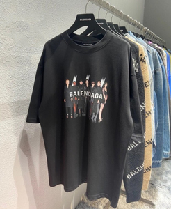 balenciaga/巴黎世家 20ss新款 胸前人像乐队 男女圆领短袖t恤tee