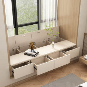 实木飘窗改造柜窗台抽屉式储物柜卧室榻榻米家用收纳柜子置物定做