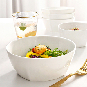 骨瓷碗菜碗家用高级感方碗饭碗沙拉碗酸奶碗日式7英寸面碗5.5英寸
