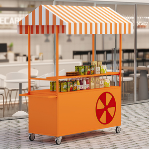 户外摆摊小推车网红花车促销车夜市集市泡面车移动餐车地摊小吃车