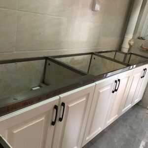 定制铝合金瓷砖橱柜卡槽灶台柜体铝材框架浴室阳台陶瓷厨柜置物架