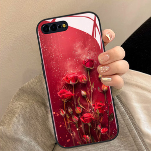 红色玫瑰适用苹果7Plus手机壳8Plus女款7-8 6s Plus奢华iPhone6Plus保护套个性7P新款平果六七八高档潮牌网红