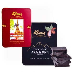 法国原装进口Klaus70%99%经典黑巧克力块可可脂年货糖果零食品