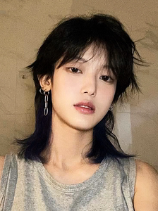 假发男狼尾中长直发百搭鲻鱼头层次感日系网红头套自然蓬松全头套