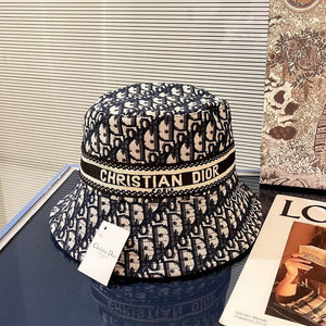 现货dior迪奥老花字母渔夫帽女夏季防晒遮阳帽子男太阳帽2022新款