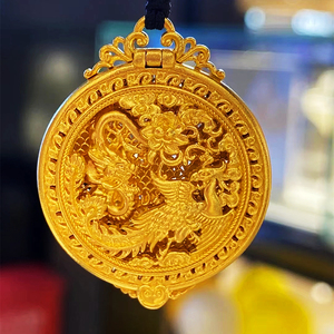 周大福 传承龙凤合鸣吊坠  足金黄金纯金 计价  克减80