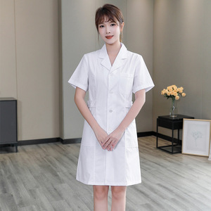 护士服夏季短袖白大褂医院药店美容院药房学士实习长袖工作制服女