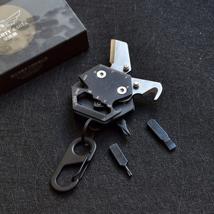 德国迷你多功能小刀六角钥匙挂扣硬币刀折叠刀EDC组合工具螺丝刀