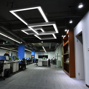 定制led办公室吊灯会议展厅前台大堂无缝拼接长方形工程异形灯具