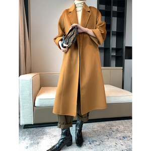 顾佳同款labbro双面水波纹羊绒大衣女maxmara剪标店羊毛长款外套