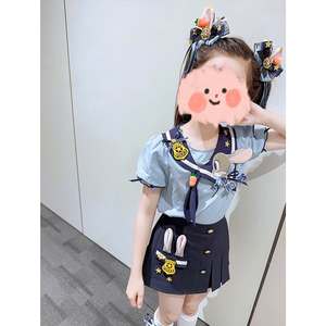 cosplay动漫人物服装女童夏季2024新款裙子套装女孩朱迪兔子警官
