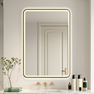 简约现代智能浴室镜带边框壁挂防雾镜触摸屏led带灯卫生间镜子