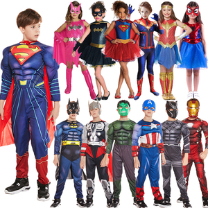 美国队长蝙蝠侠钢铁侠六一儿童节表演服装蜘蛛侠雷神动漫演出服装