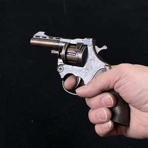 全金属野牛左轮砸炮枪火柴信号80后怀旧玩具枪砸响枪火炮纸炮枪男