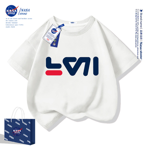 NASA男童短袖T恤夏季纯棉2024新款潮牌中大童装儿童半袖女童上衣