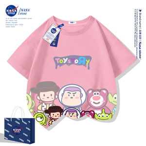NASA巴斯光年儿童短袖t恤纯棉夏季2024新款女童上衣男童洋气半袖
