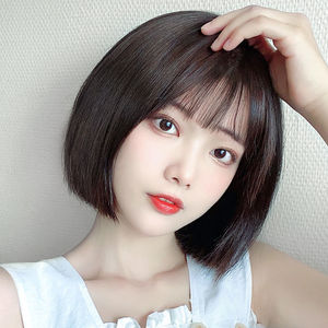 假发女短发波波头圆脸减龄空气刘海bobo头发型中分自然递针全头套