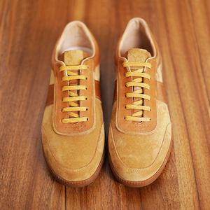 男士休闲鞋牛筋底鞋子英训鞋百搭工装鞋英伦黄色旅游鞋英伦春秋鞋