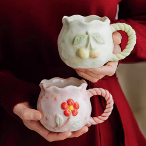 泽滕家陶瓷杯子特别可爱好看的艺术感个性创意咖啡早餐麦片奶茶杯
