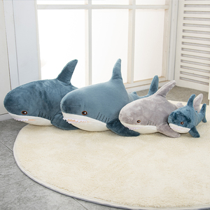 毛绒玩具大白鲨公仔鲨鱼抱枕虎鲨长条玩偶靠垫陪睡夹腿安抚送女孩