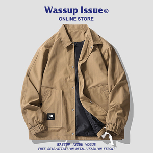 WASSUP ISSUE美式棒球服男外套春秋季潮牌宽松工装飞行员夹克男款