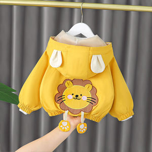 童泰儿童秋装外套新款洋气男女童卡通夹克衫可爱宝宝春秋连帽上衣