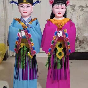 纯手工纸人布人金童玉女童男童女还愿纸扎纯手工支持定制厂家直销