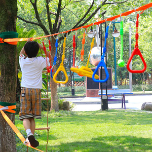 幼儿园儿童悬挂攀爬绳子玩具户外体适能感统训练器材吊环秋千室内
