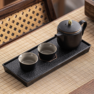 功夫茶具小套一壶二杯装陶瓷茶壶茶杯家用小号茶盘两人用旅行茶具