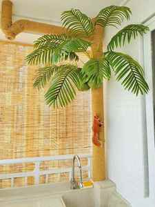 阳台下水道管下水管装饰遮挡改造仿真树叶子绿植椰子树包管美化套