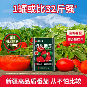 番时番新疆番茄罐头调味去皮完熟西红柿切块丁无添加剂400g*12罐