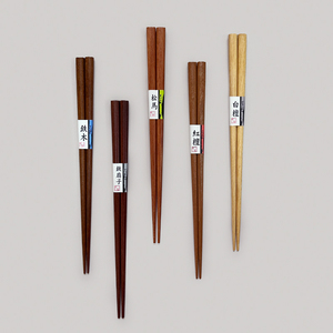麦吉日本进口天然木筷子5双装家用高档日式尖头防滑筷洗碗机可用
