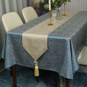 桌布轻奢高级感防水茶几布长方形台布美式现代简约酒店家用餐桌布