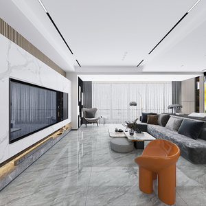格莱仕瓷砖600x1200客厅通体大理石地砖全瓷灰色地板砖现代简约