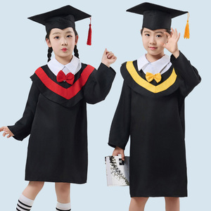 儿童博士服毕业袍拍照礼服小学生学位服装学士服幼儿园男女学士服