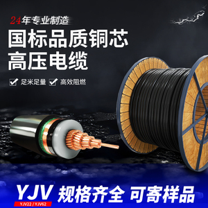 国标YJV22铠装15/35kv高压3芯 1芯 50 70 95 120 150平方电缆电线