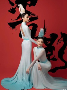 2024年春晚瓷影舞蹈服同款女子群舞中国风艺考表演服舞台演出服装