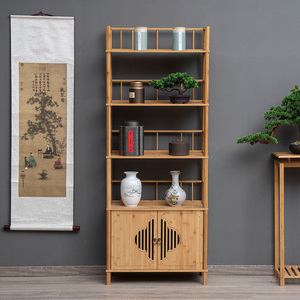 新中式博古架茶叶展示柜茶室置物架非实木隔断多宝阁客厅摆件架子