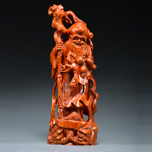 花梨木雕老寿星公实木质工艺品摆件老人长辈贺寿祝寿红木生日礼品