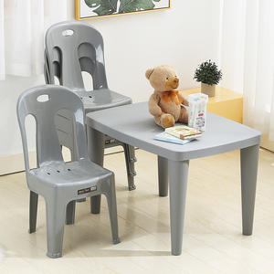 塑料儿童桌椅套装幼儿园学习桌家用餐桌宝宝吃饭玩具写字桌摆摊桌