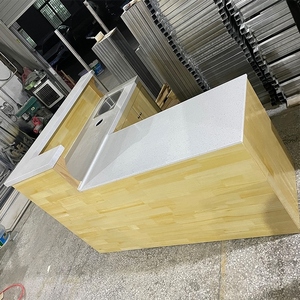 水果店切果台双层大理石切洗台不绣钢操作工作台收银台定制水吧台