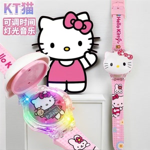 【送豪礼】儿童手表发光音乐KT猫卡通电子表艾莎玩具表男女孩礼物