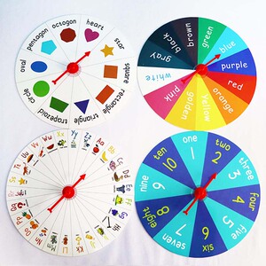 卡纸转盘英语趣味教学教具幼儿启蒙老师公开课互动道具颜色小学