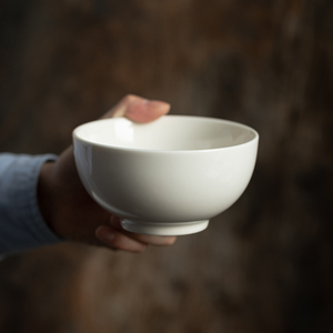 【正品】陶瓷米饭碗5英寸德化白瓷汤碗400毫升家用饭碗餐具定制