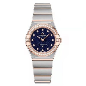 瑞士正品二手omega欧米茄星座系列女表机械表镶钻名表手表女18k
