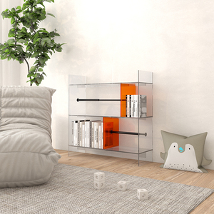 简约亚克力书架收纳架透明储物柜客厅家用多层经济型陈列架