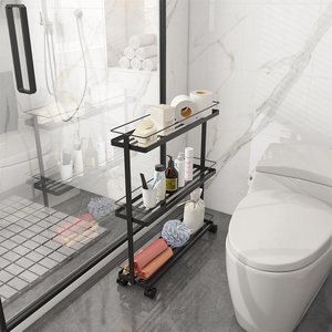 卫生间置物架多层空间储物架铁艺小推车移动落地式厨房夹缝收纳架