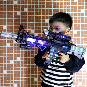 儿童电动玩具枪小男孩子宝宝军人声光音乐仿真带声音冲锋枪2-3岁5
