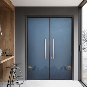 高端现代别墅大门网红简约防爆铸铝门对开子母门防盗门自建房大门